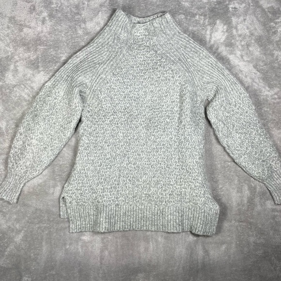 Anthropologie Sweater Womens Small Bia Mock Neck Waffle Knit Alpaca Cozy Tunic - Picture 5 of 8